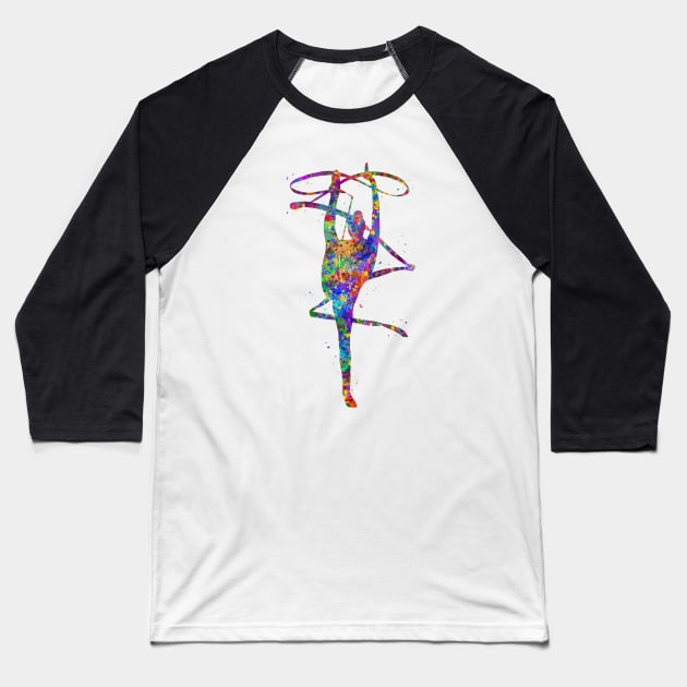 Rhythmic gymnastics ribbon Baseball T-Shirt by Yahya Art